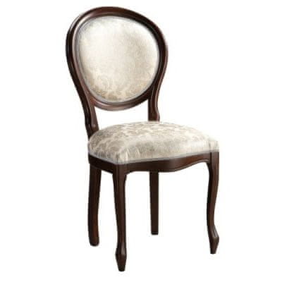 Taranko Rustikálna jedálenská stolička Krzeslo O - wenge / krémový vzor (A4 Versalles 1)